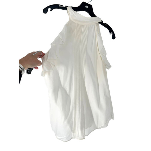 Veronica BEARD OFF WHITE SILK SLEEVELESS TOP - Picture 6 of 9